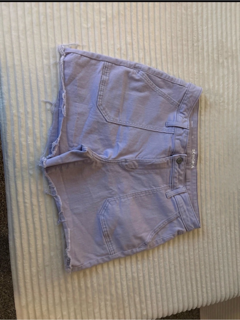 Sonoma Pastel Lavender Frayed Denim Shorts